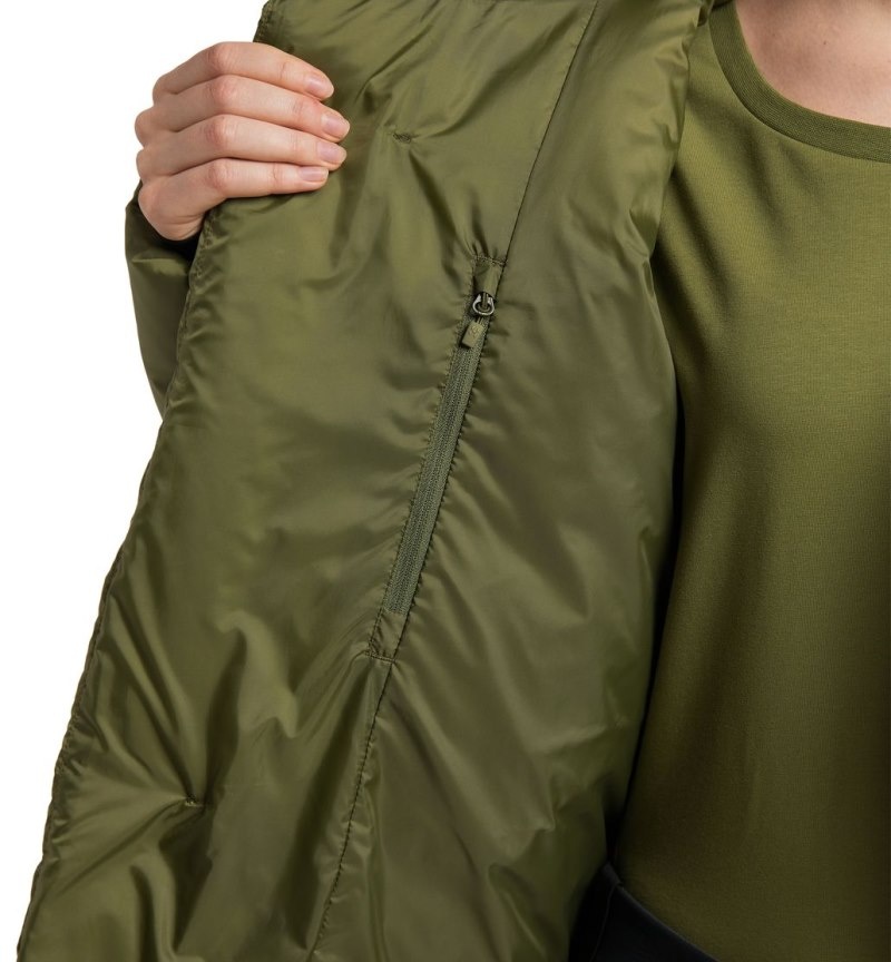 Women's Haglöfs Long Down Parka Insulated Jackets Olive Green Canada | YT10-306