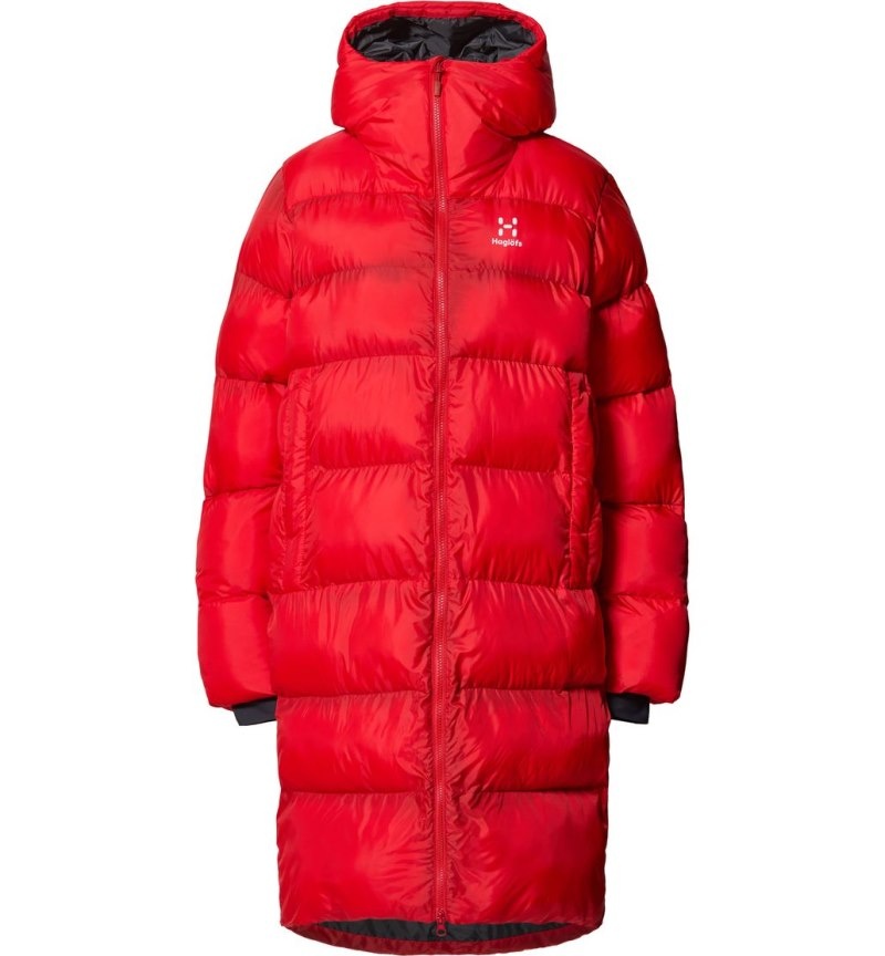 Women's Haglöfs Long Mimic Parka Insulated Jackets Red Canada | JO14-492