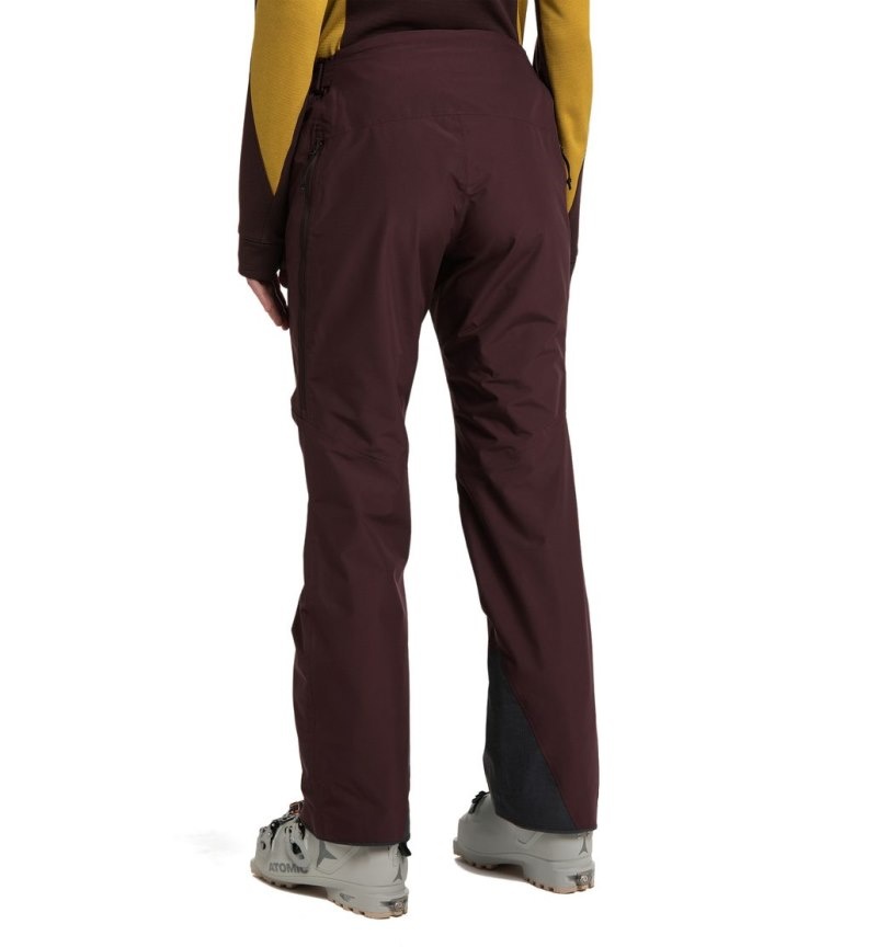 Women's Haglöfs Lumi Form Pant Waterproof Trousers Burgundy Brown Canada | ZA57-709