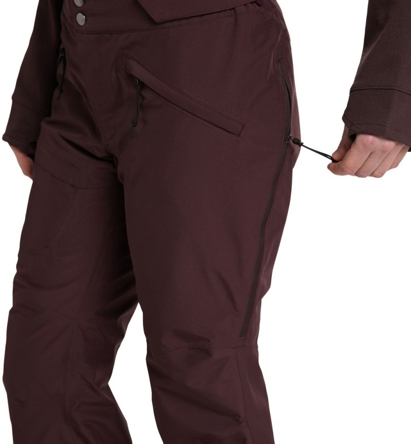 Women's Haglöfs Lumi Form Pant Waterproof Trousers Burgundy Brown Canada | ZA57-709