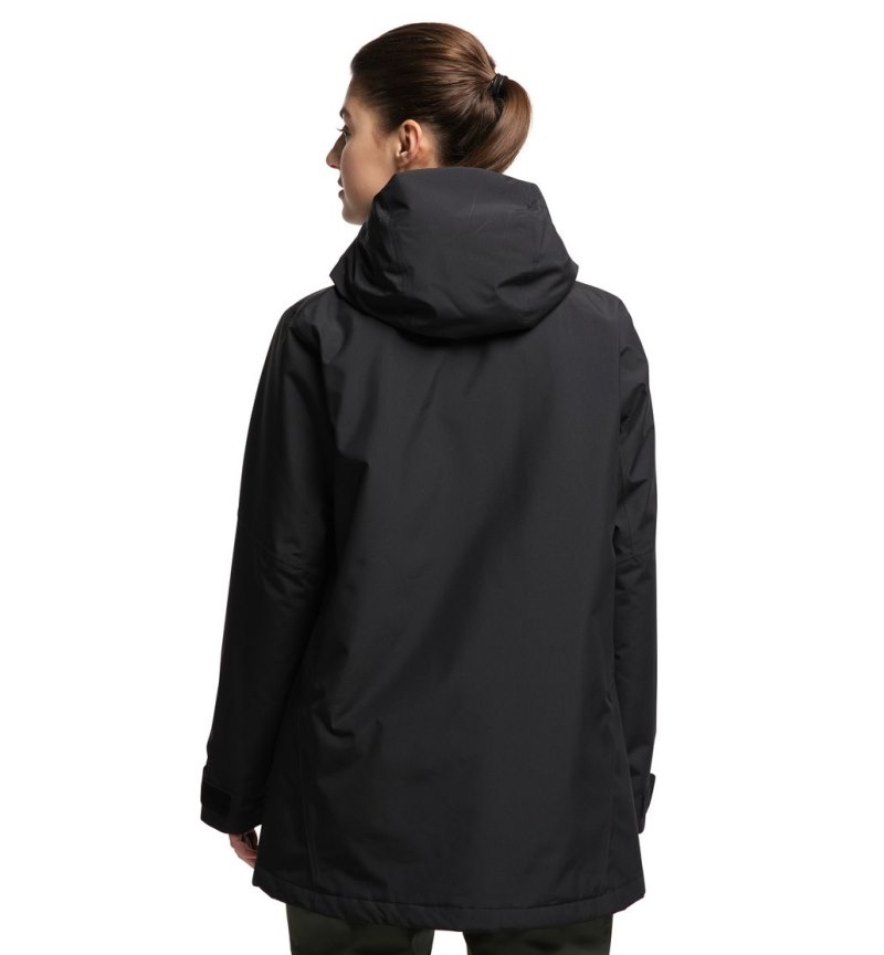 Women's Haglöfs Lumi Insulated Parka Waterproof Jackets & Raincoats Black Canada | RI17-775