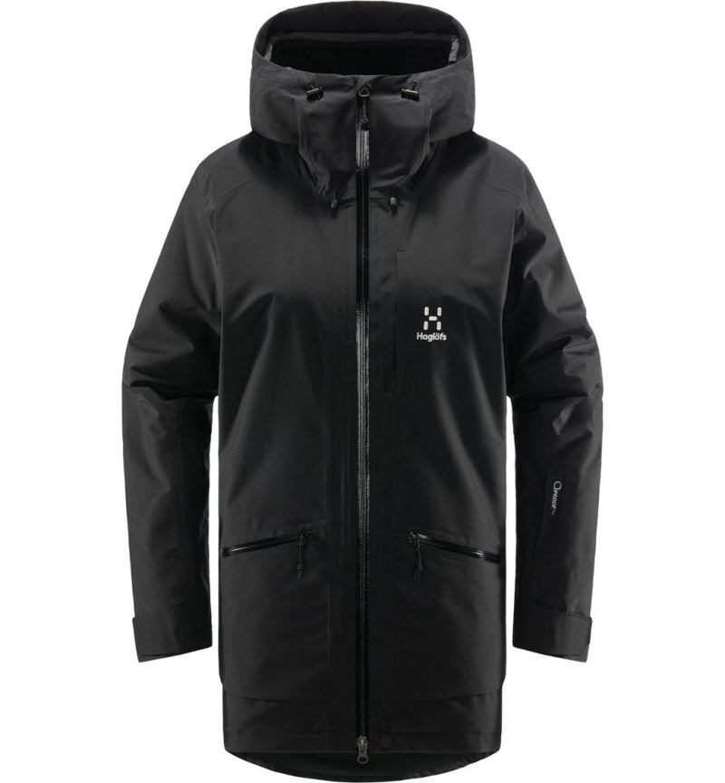 Women's Haglöfs Lumi Insulated Parka Waterproof Jackets & Raincoats Black Canada | RI17-775