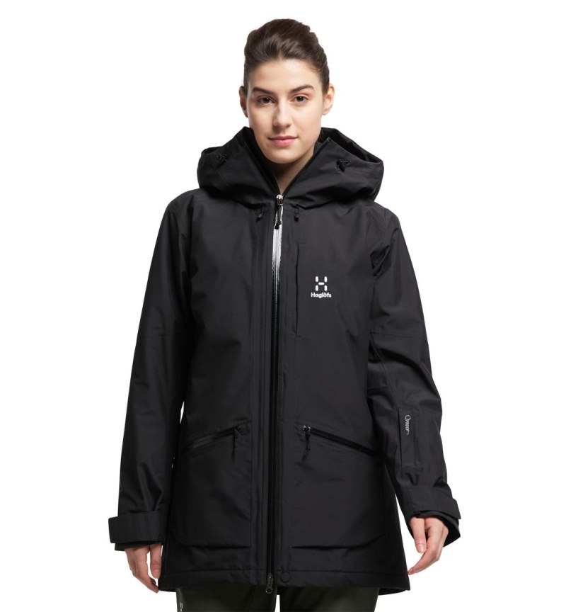 Women\'s Haglöfs Lumi Insulated Parka Waterproof Jackets & Raincoats Black Canada | RI17-775