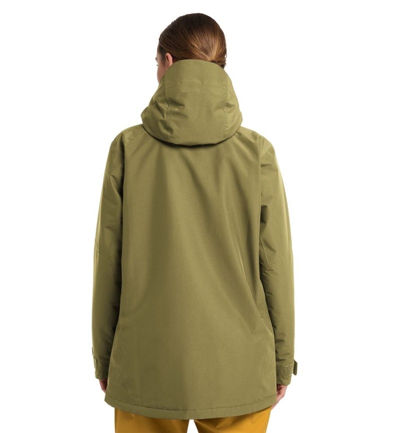 Women's Haglöfs Lumi Insulated Parka Waterproof Jackets & Raincoats Olive Green Canada | ZF94-279