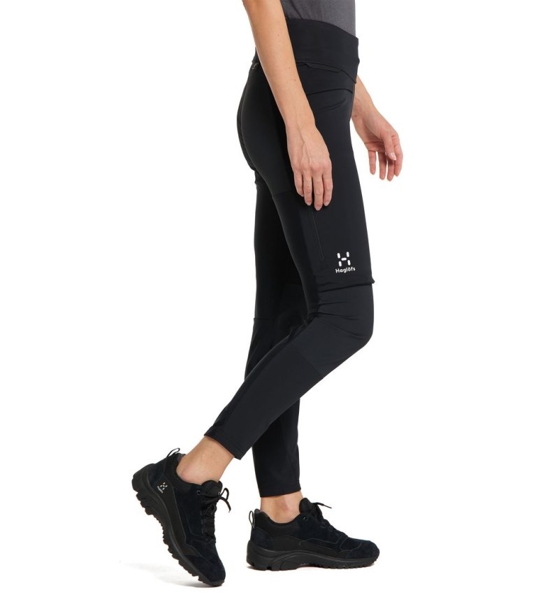 Women's Haglöfs Luna Tights Hiking Trousers Black Canada | VL11-215