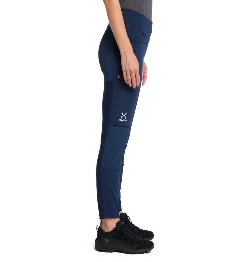 Women's Haglöfs Luna Tights Hiking Trousers Dark Ocean / Blue Canada | LF42-129