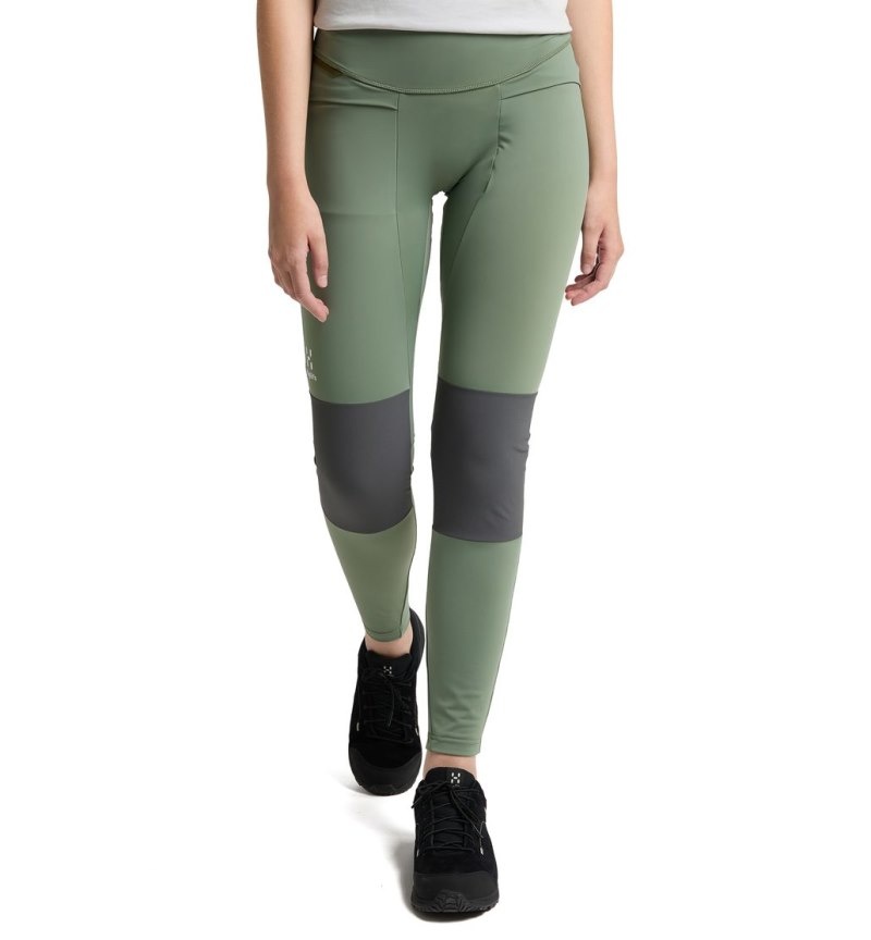 Women's Haglöfs Luna Tights Hiking Trousers Olive Green / Magnetite Canada | UU40-948