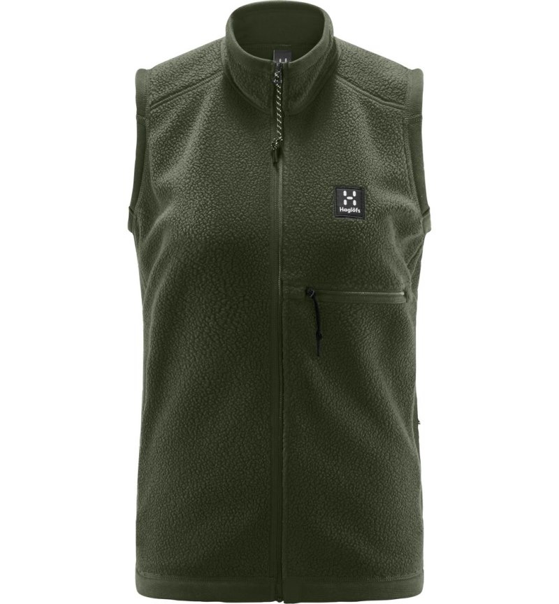 Women's Haglöfs Malung Pile Vest Vests Green Canada | FS21-973