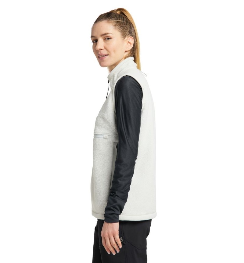 Women's Haglöfs Malung Pile Vest Vests White Canada | YE78-536