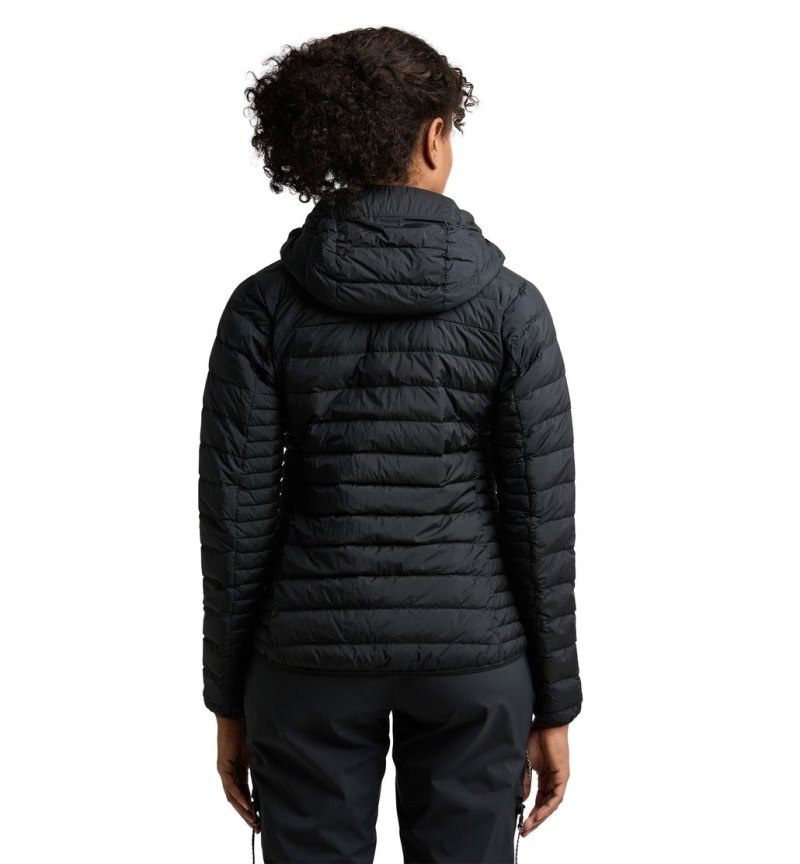 Women's Haglöfs Micro Nordic Down Hood Insulated Jackets Black Canada | KQ40-037