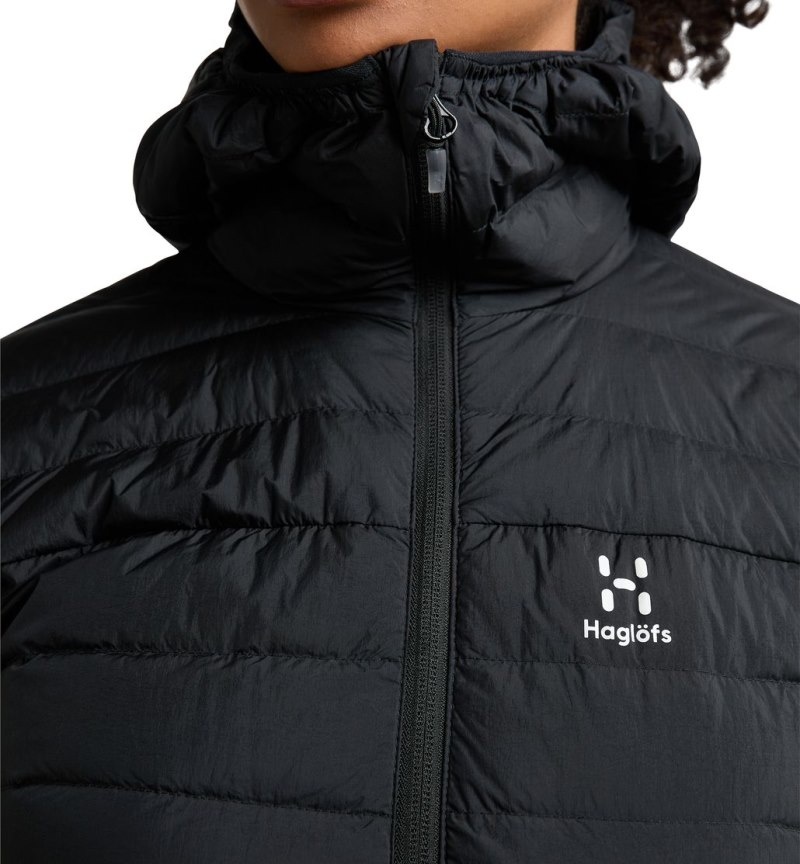 Women's Haglöfs Micro Nordic Down Hood Insulated Jackets Black Canada | KQ40-037