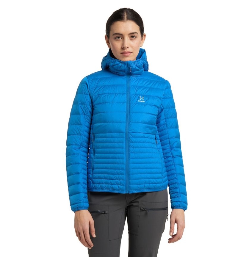 Women\'s Haglöfs Micro Nordic Down Hood Insulated Jackets Blue Canada | VA03-424