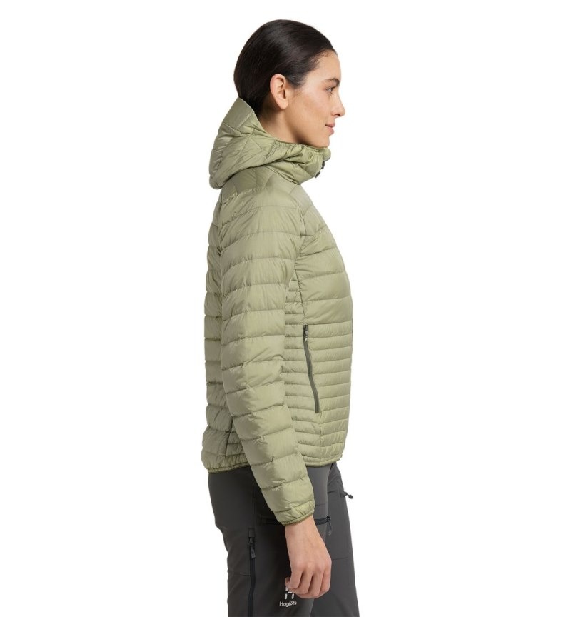 Women's Haglöfs Micro Nordic Down Hood Insulated Jackets Green Canada | EH26-983