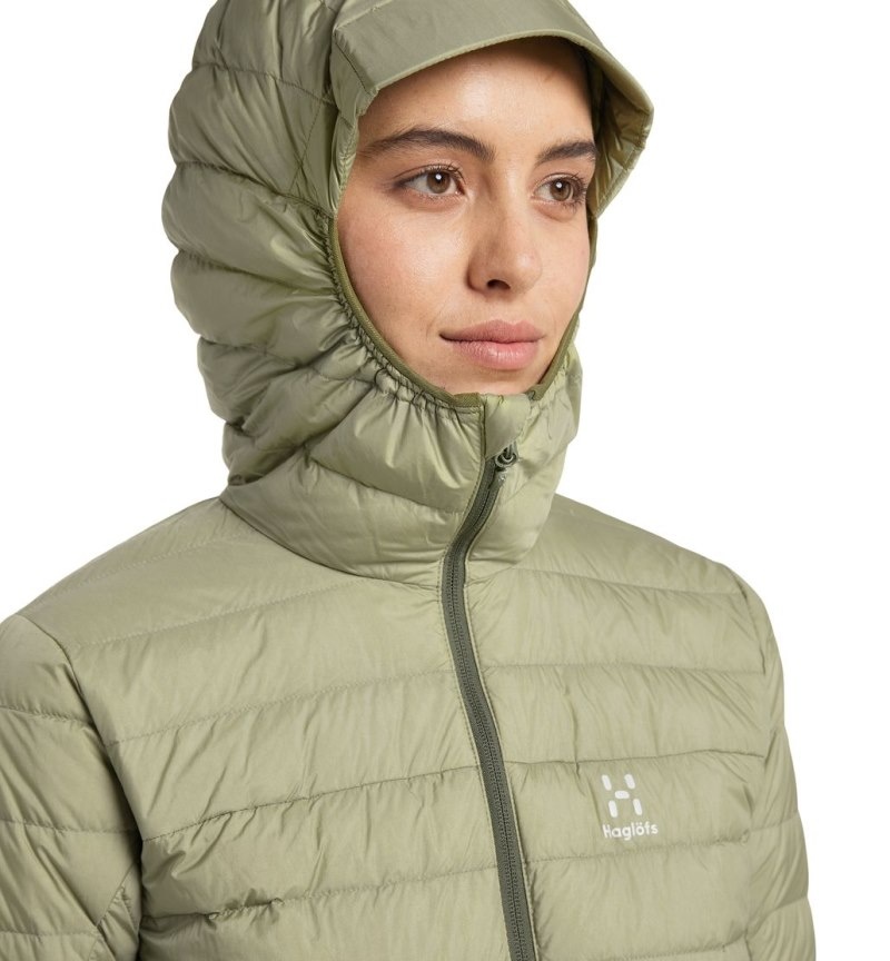 Women's Haglöfs Micro Nordic Down Hood Insulated Jackets Green Canada | EH26-983