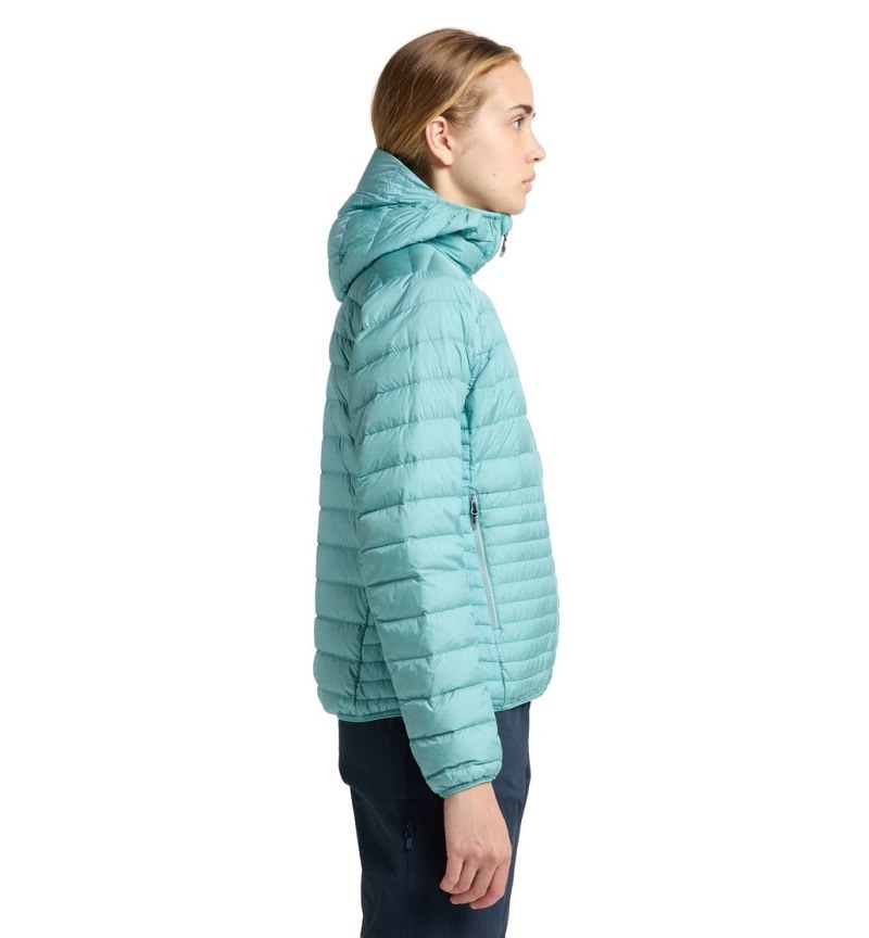 Women's Haglöfs Micro Nordic Down Hood Insulated Jackets Green Blue Canada | XH31-557