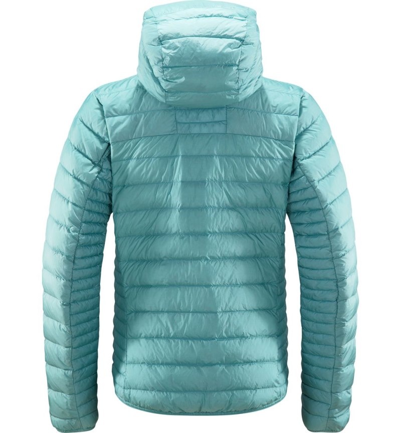 Women's Haglöfs Micro Nordic Down Hood Insulated Jackets Green Blue Canada | XH31-557