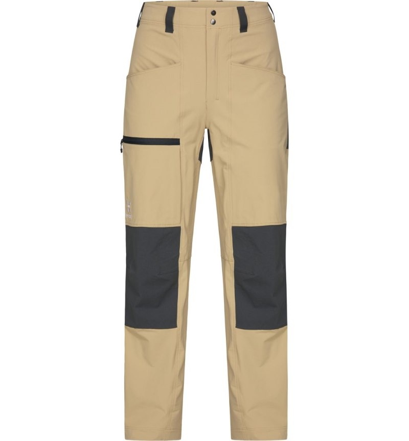 Women's Haglöfs Mid Relaxed Pant Hiking Trousers Beige / Magnetite Canada | GY27-954