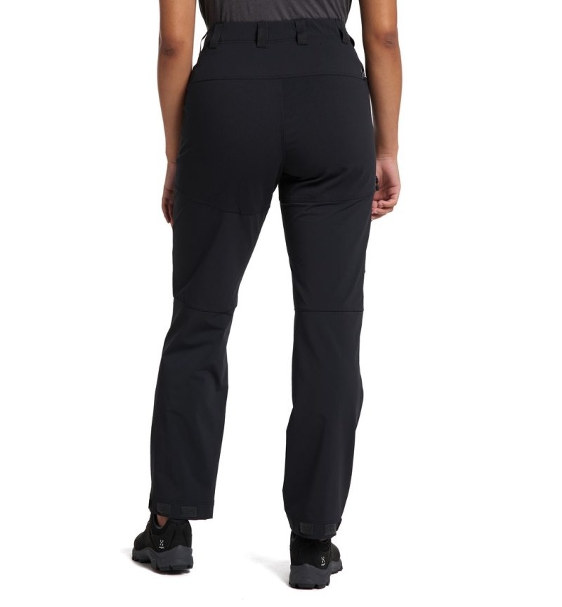 Women's Haglöfs Mid Relaxed Pant Hiking Trousers Black Canada | PX49-289