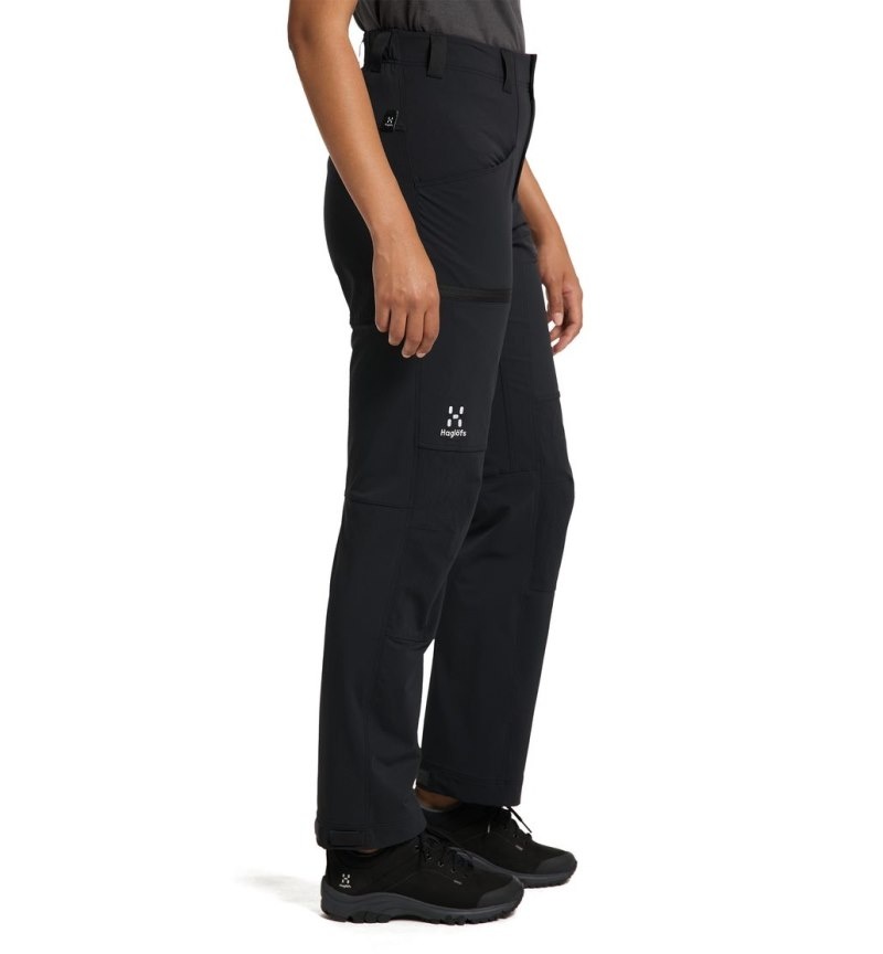 Women's Haglöfs Mid Relaxed Pant Hiking Trousers Black Canada | PX49-289