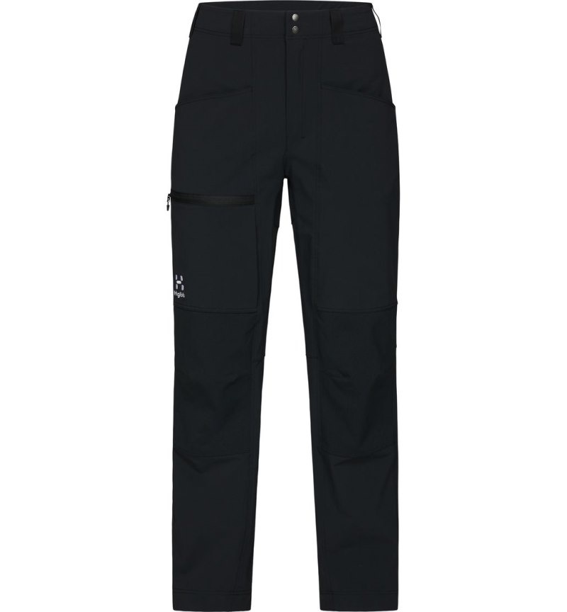 Women's Haglöfs Mid Relaxed Pant Hiking Trousers Black Canada | PX49-289