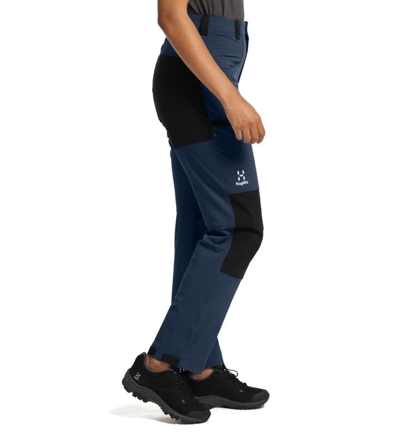 Women's Haglöfs Mid Relaxed Pant Hiking Trousers Blue / Black Canada | DN54-363