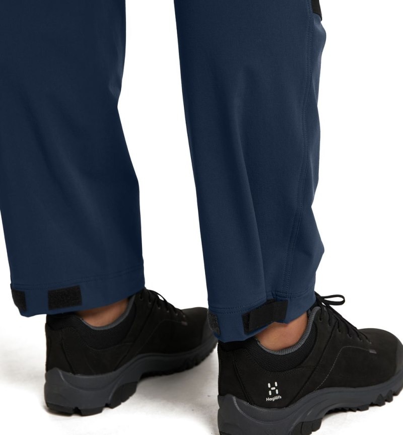 Women's Haglöfs Mid Relaxed Pant Hiking Trousers Blue / Black Canada | DN54-363