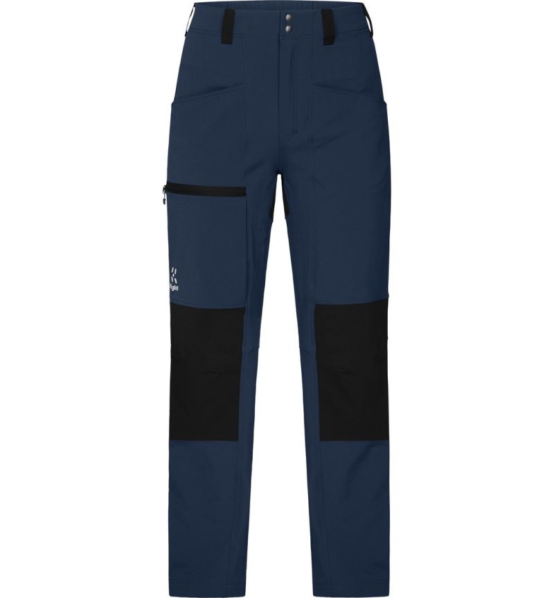 Women's Haglöfs Mid Relaxed Pant Hiking Trousers Blue / Black Canada | DN54-363