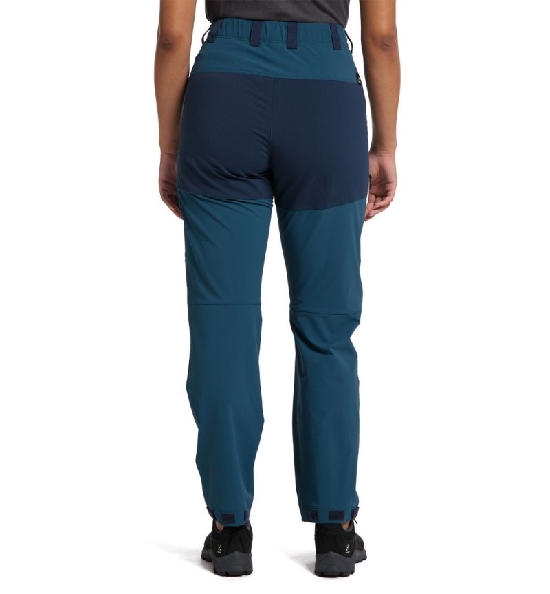 Women's Haglöfs Mid Relaxed Pant Hiking Trousers Dark Ocean / Blue Canada | CY99-619