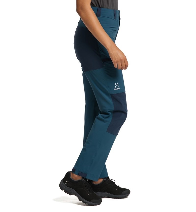 Women's Haglöfs Mid Relaxed Pant Hiking Trousers Dark Ocean / Blue Canada | CY99-619