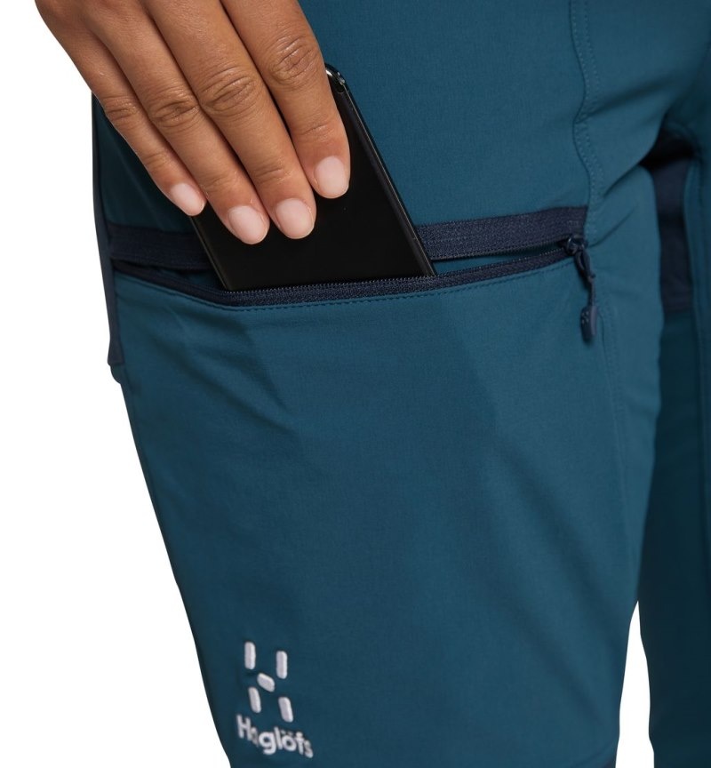 Women's Haglöfs Mid Relaxed Pant Hiking Trousers Dark Ocean / Blue Canada | CY99-619