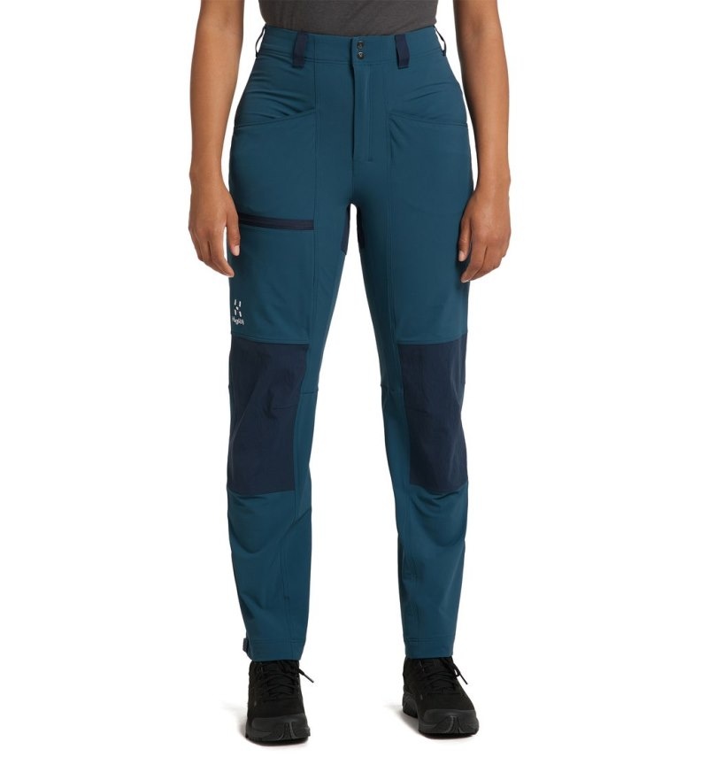 Women\'s Haglöfs Mid Relaxed Pant Hiking Trousers Dark Ocean / Blue Canada | CY99-619