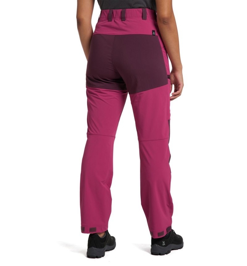 Women's Haglöfs Mid Relaxed Pant Hiking Trousers Deep Pink / Aubergine Canada | SW84-720