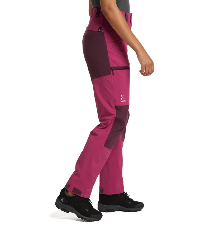 Women's Haglöfs Mid Relaxed Pant Hiking Trousers Deep Pink / Aubergine Canada | SW84-720