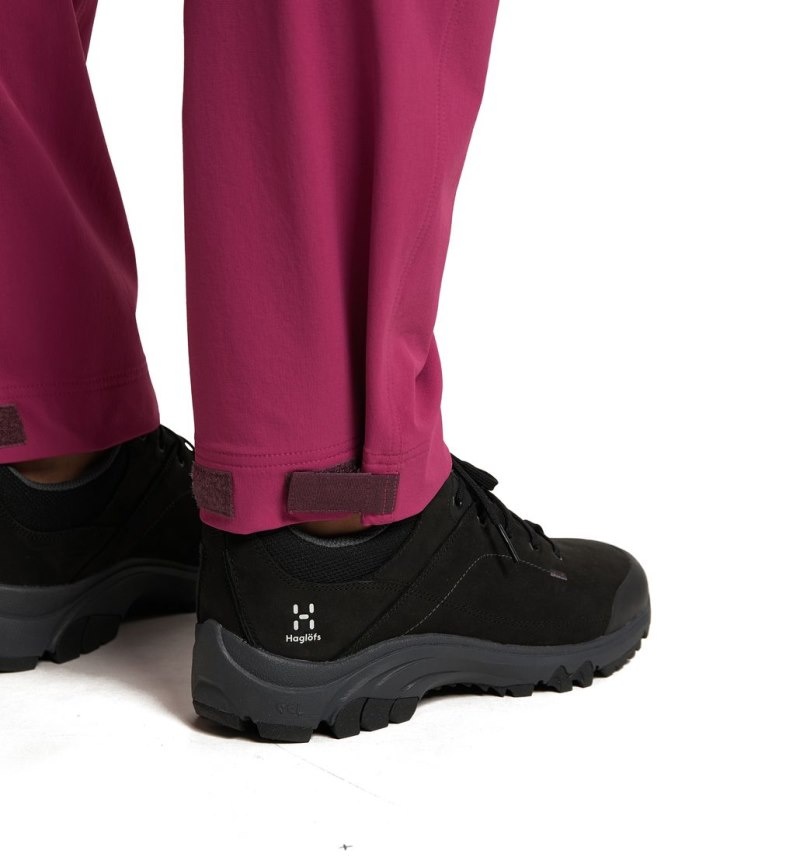 Women's Haglöfs Mid Relaxed Pant Hiking Trousers Deep Pink / Aubergine Canada | SW84-720