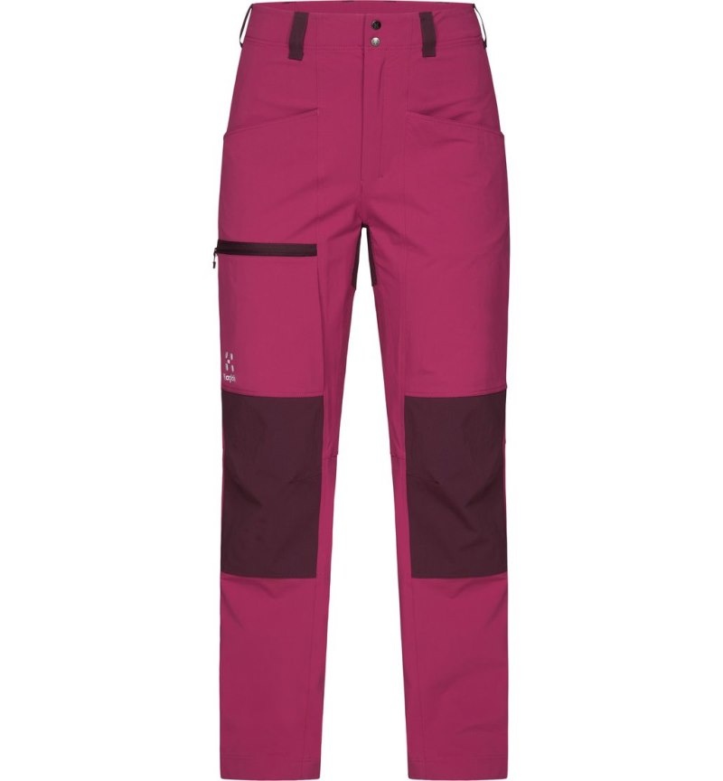 Women's Haglöfs Mid Relaxed Pant Hiking Trousers Deep Pink / Aubergine Canada | SW84-720