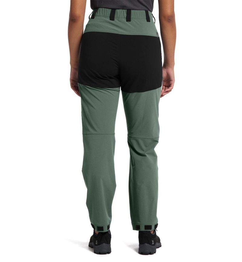 Women's Haglöfs Mid Relaxed Pant Hiking Trousers Green / Black Canada | MV97-967