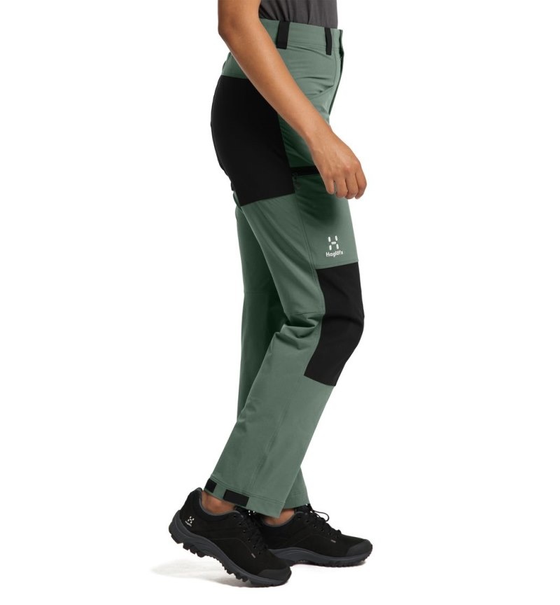 Women's Haglöfs Mid Relaxed Pant Hiking Trousers Green / Black Canada | MV97-967