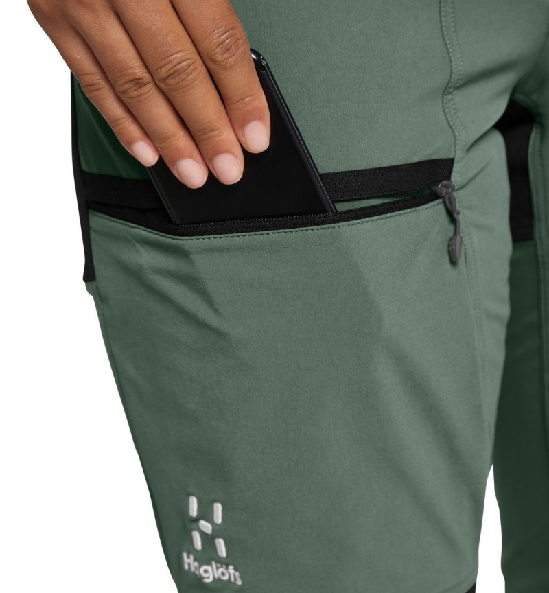 Women's Haglöfs Mid Relaxed Pant Hiking Trousers Green / Black Canada | MV97-967