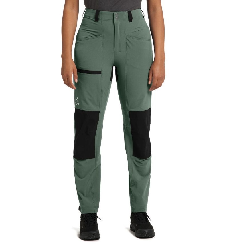 Women\'s Haglöfs Mid Relaxed Pant Hiking Trousers Green / Black Canada | MV97-967