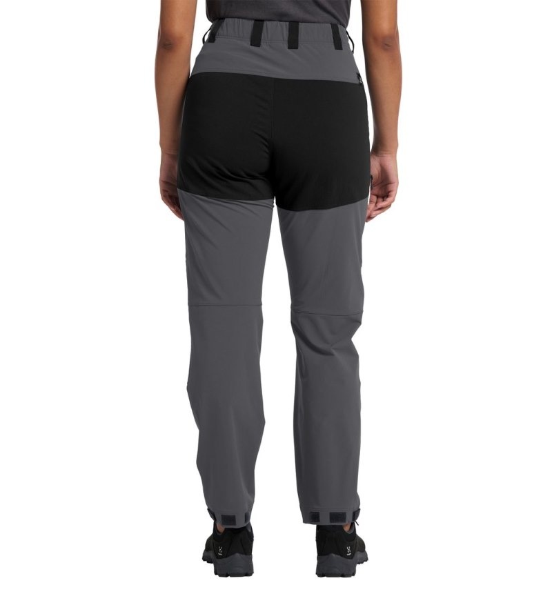 Women's Haglöfs Mid Relaxed Pant Hiking Trousers Magnetite / Black Canada | WB59-552