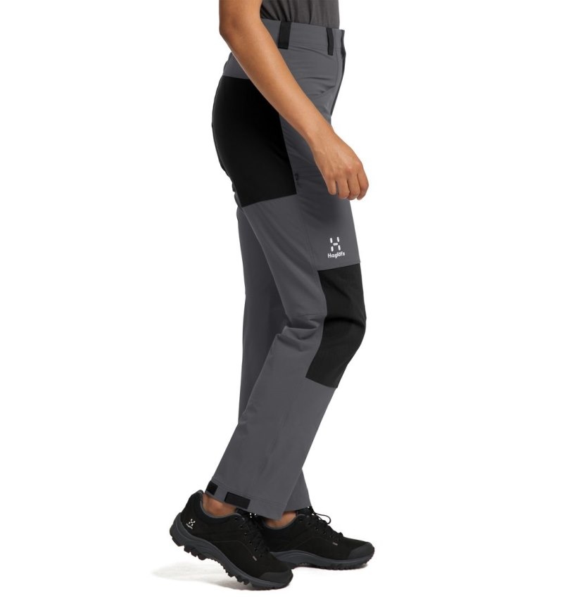 Women's Haglöfs Mid Relaxed Pant Hiking Trousers Magnetite / Black Canada | WB59-552