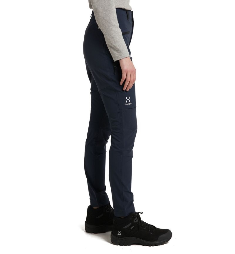 Women's Haglöfs Mid Slim Pant Hiking Trousers Blue / Black Canada | QE54-405