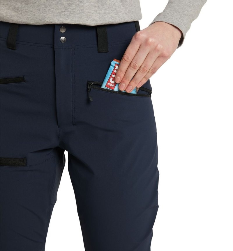 Women's Haglöfs Mid Slim Pant Hiking Trousers Blue / Black Canada | QE54-405