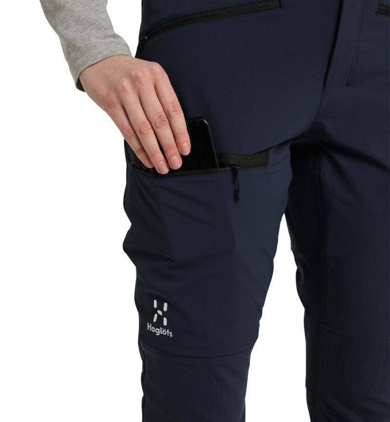 Women's Haglöfs Mid Slim Pant Hiking Trousers Blue / Black Canada | QE54-405