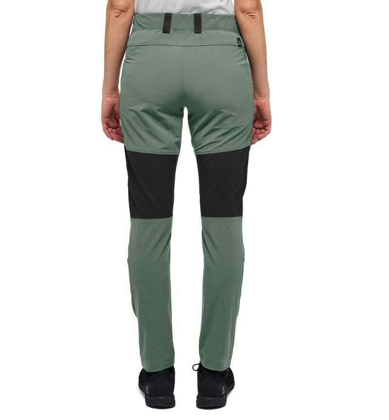 Women's Haglöfs Mid Slim Pant Hiking Trousers Green / Black Canada | CF82-489