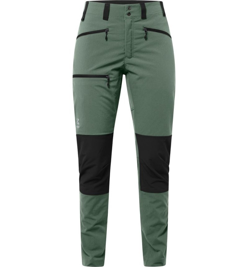 Women's Haglöfs Mid Slim Pant Hiking Trousers Green / Black Canada | CF82-489