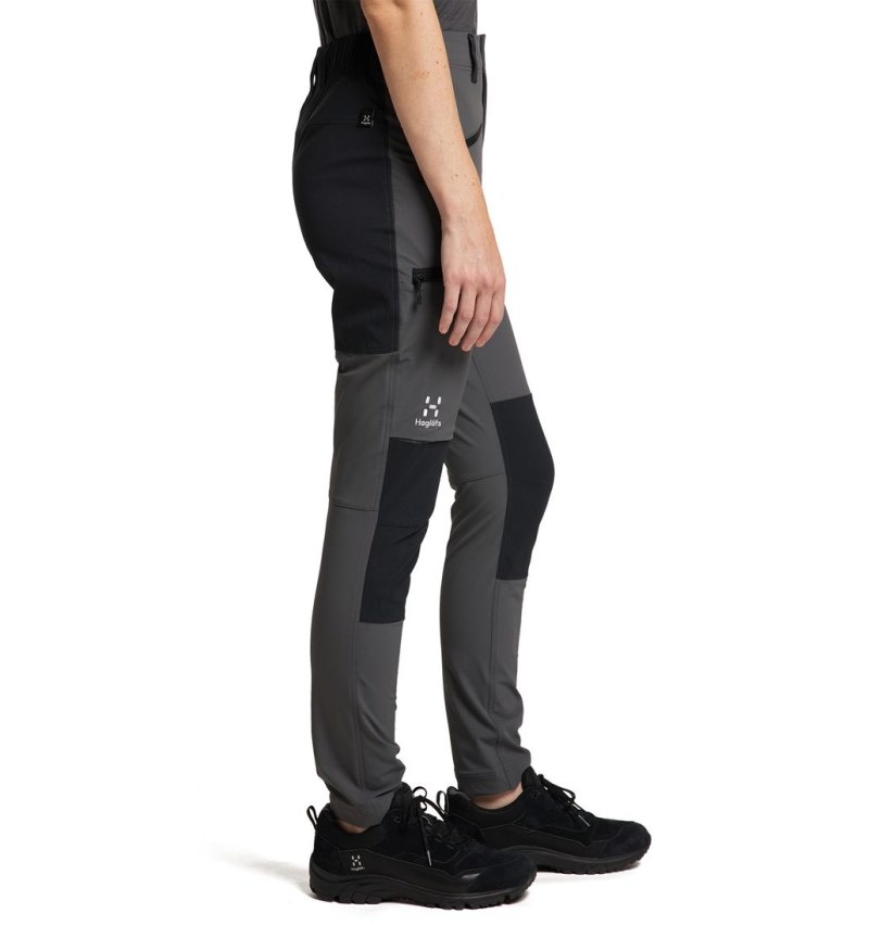 Women's Haglöfs Mid Slim Pant Hiking Trousers Magnetite / Black Canada | FS66-682