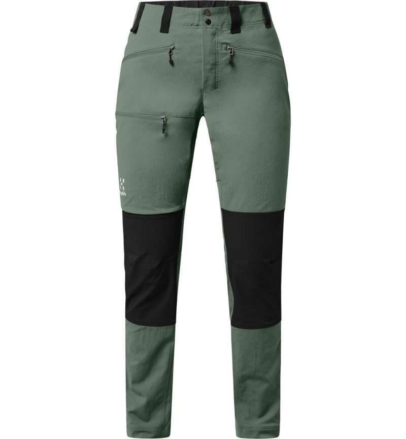 Women's Haglöfs Mid Standard Pant Hiking Trousers Green / Black Canada | WO19-356