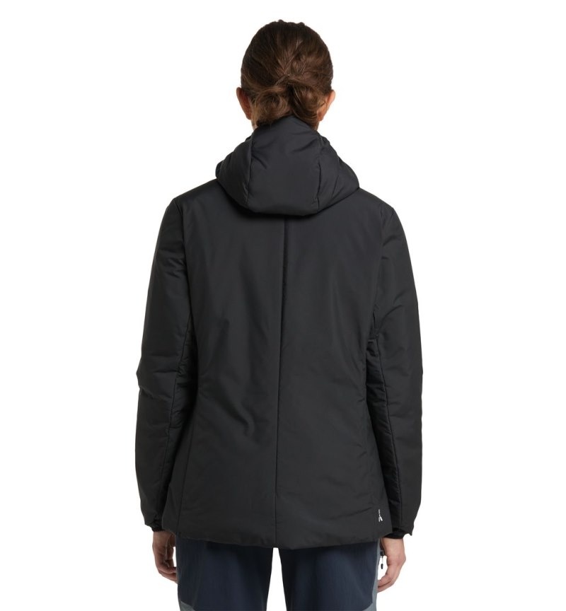 Women's Haglöfs Mimic Silver Hood Insulated Jackets Black Canada | MF82-710