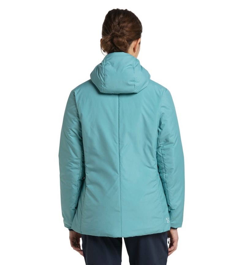 Women's Haglöfs Mimic Silver Hood Insulated Jackets Green Blue Canada | NE32-454